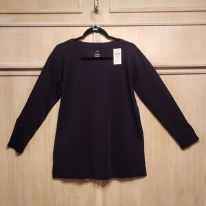 NWT J.Jill Women's Simply Supina Scoop-neck Tunic, Top Black Cherry SZ MP